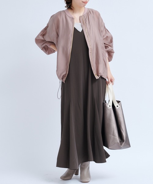 DouDou（ドゥドゥ）の「フレアキャミワンピースAW（ワンピース・レディース・ダークブラウン/カーキ・FREE）」の10枚目の写真