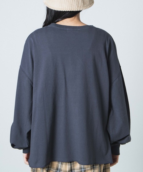 WEGO（ウィゴー）の「WEGO/USAドルマンスリーブビッグシルエットロンT（Tシャツ/カットソー・レディース・ホワイト/スミクロ/ブラウン系その他5・FREE）」の13枚目の写真