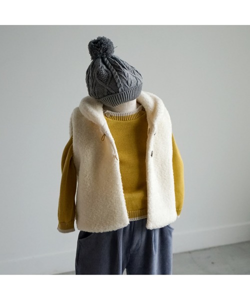 【セール】Hoppetta ボアリバーシブルベスト（ベスト）｜Hoppetta（ホッペッタ）