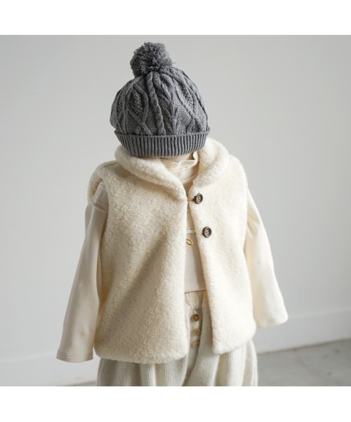 【セール】Hoppetta ボアリバーシブルベスト（ベスト）｜Hoppetta（ホッペッタ）