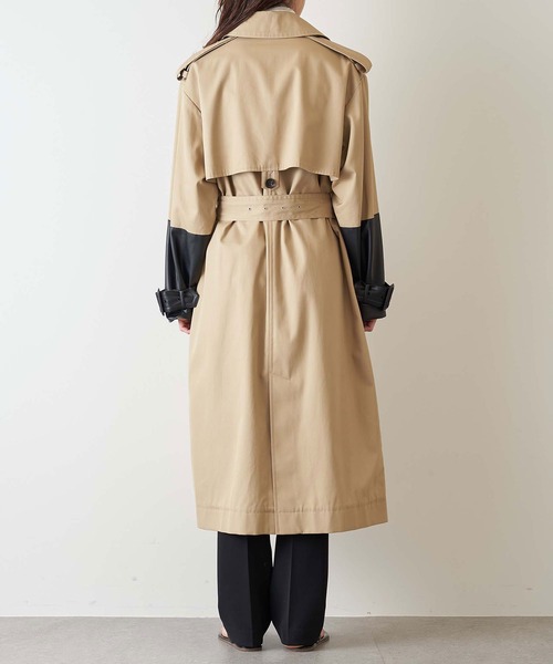 WYM ベージュ トレンチコート ウエストベルト付き ウエスト