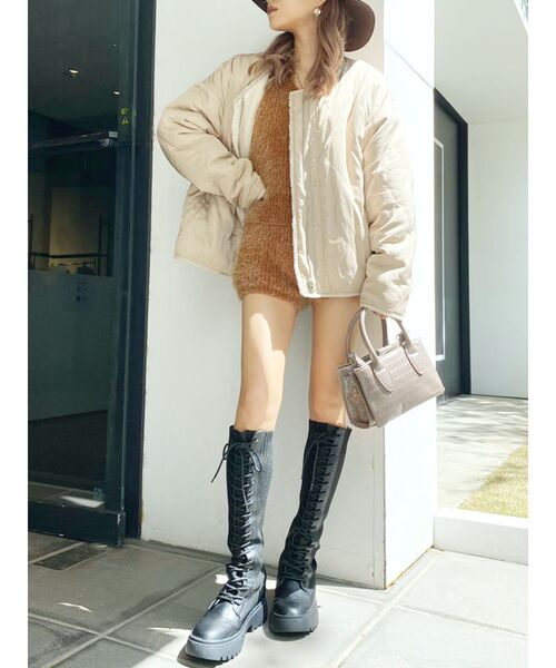 GYDA（ジェイダ）の「【ZOZO限定】裏ボアリバーシブルキルティングブルゾン（ブルゾン・レディース・ベージュ/カーキ・FREE）」の10枚目の写真