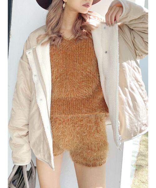 GYDA（ジェイダ）の「【ZOZO限定】裏ボアリバーシブルキルティングブルゾン（ブルゾン・レディース・ベージュ/カーキ・FREE）」の11枚目の写真