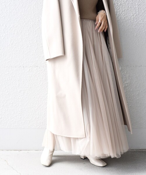 SHIPS（シップス）の「*ZOZO限定* 〈手洗い可能〉チュール エアリー ロングスカート◇（スカート・レディース・ライトグレー/ライトブルー/ベージュ/ネイビー/ダークグレー/ブラウン/オリーブ/ワインレッド/ブラック/パープル・SMALL/MEDIUM）」の12枚目の写真