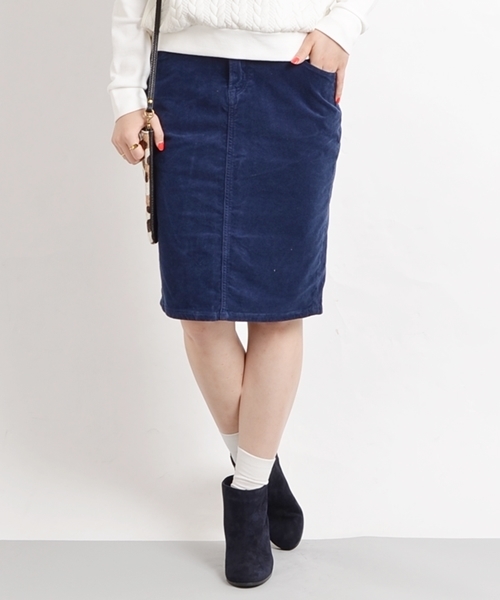 SHIPS for women（シップスフォーウィメン）の「★★【CLASSY.12月号掲載】コーデュロイ タイトスカート（スカート・レディース・ライトグレー/ライトグリーン/ライトブルー/ネイビー・SMALL/MEDIUM）」の4枚目の写真