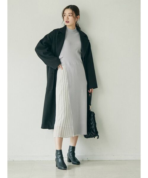 dazzlin（ダズリン）の「ショルダーポイントコンビワンピース（ワンピース・レディース・ベージュ/ブラウン/グレー・FREE）」の6枚目の写真