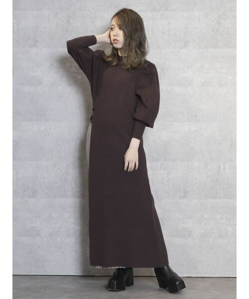 dazzlin（ダズリン）の「ショルダーポイントコンビワンピース（ワンピース・レディース・ベージュ/ブラウン/グレー・FREE）」の11枚目の写真