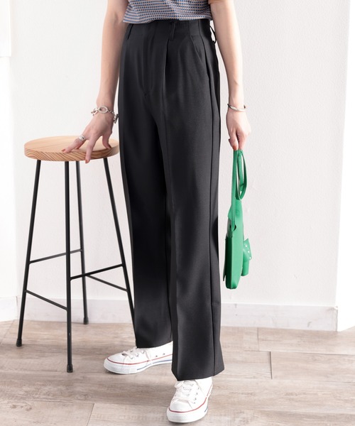 classicalelf（クラシカルエルフ）の「美シルエット。リネンライクセンタープレスパンツ（スラックス・レディース・ブラック/モカ/アイボリー/イエロー/ブラウン・MEDIUM/X-LARGE/LARGE/SMALL）」の8枚目の写真