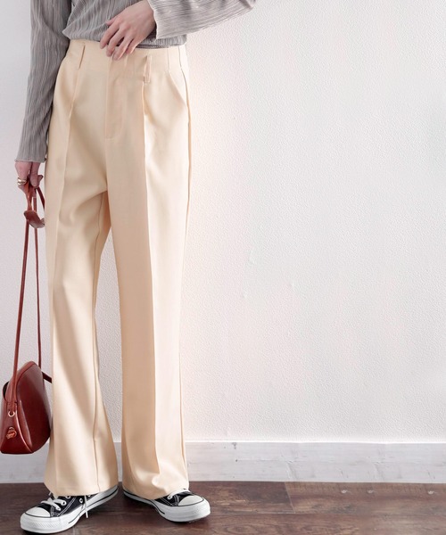 classicalelf（クラシカルエルフ）の「美シルエット。リネンライクセンタープレスパンツ（スラックス・レディース・ブラック/モカ/アイボリー/イエロー/ブラウン・MEDIUM/X-LARGE/LARGE/SMALL）」の15枚目の写真