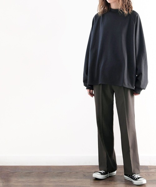 classicalelf（クラシカルエルフ）の「美シルエット。リネンライクセンタープレスパンツ（スラックス・レディース・ブラック/モカ/アイボリー/イエロー/ブラウン・MEDIUM/X-LARGE/LARGE/SMALL）」の6枚目の写真