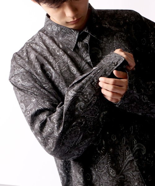SUGGESTION（サジェッション）の「【SUGGESTION】ペイズリーオーバーシャツ（シャツ/ブラウス・メンズ・ブラウン/グレイッシュベージュ/ブラック・M/L）」の4枚目の写真