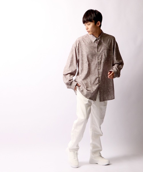 SUGGESTION（サジェッション）の「【SUGGESTION】ペイズリーオーバーシャツ（シャツ/ブラウス・メンズ・ブラウン/グレイッシュベージュ/ブラック・M/L）」の5枚目の写真