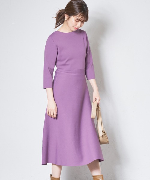 セール 美シルエットポリニットワンピース ワンピース Natural Couture ナチュラルクチュール のファッション通販 Zozotown