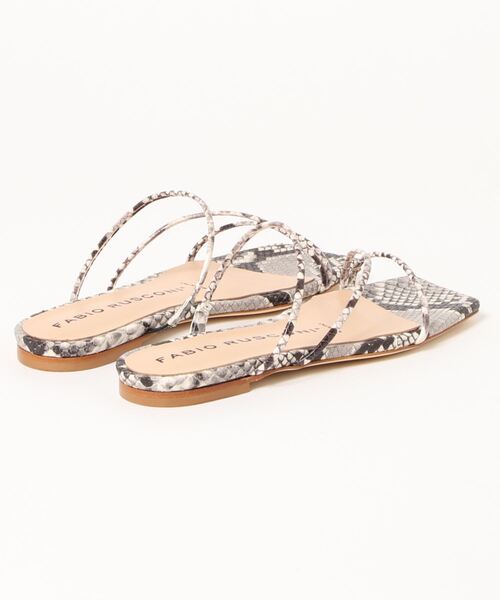 FABIO RUSCONI（ファビオルスコーニ）の「【FABIO RUSCONI/ファビオルスコーニ】スクエアトゥ ストラップ 紐 フラット ヌーディーサンダル（サンダル・レディース・パイソン/マスタード/シルバー/ブラック・38/37/36）」の6枚目の写真
