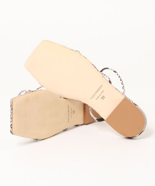 FABIO RUSCONI（ファビオルスコーニ）の「【FABIO RUSCONI/ファビオルスコーニ】スクエアトゥ ストラップ 紐 フラット ヌーディーサンダル（サンダル・レディース・パイソン/マスタード/シルバー/ブラック・38/37/36）」の5枚目の写真