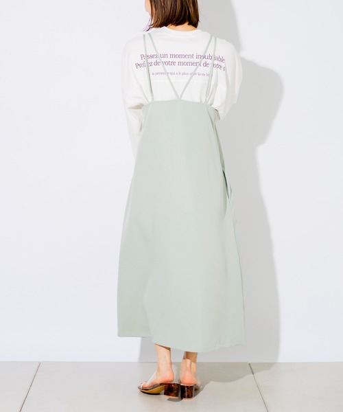 prose verse（プロズヴェール）の「Wストラップサテンキャミワンピ（ワンピース・レディース・グレイッシュベージュ/ミント/ブラック・ﾌﾘ-）」の17枚目の写真