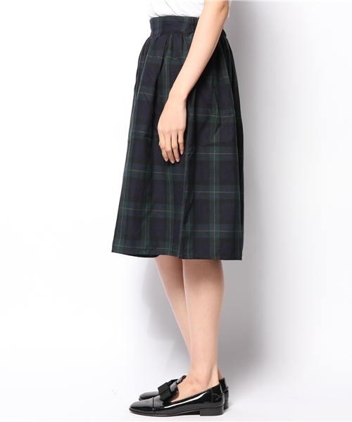 WEGO（ウィゴー）の「WEGO/チェックミドル丈スカート（スカート・レディース・グリーン/レッド・FREE）」の3枚目の写真