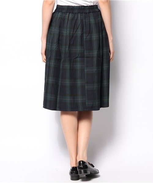 WEGO（ウィゴー）の「WEGO/チェックミドル丈スカート（スカート・レディース・グリーン/レッド・FREE）」の4枚目の写真