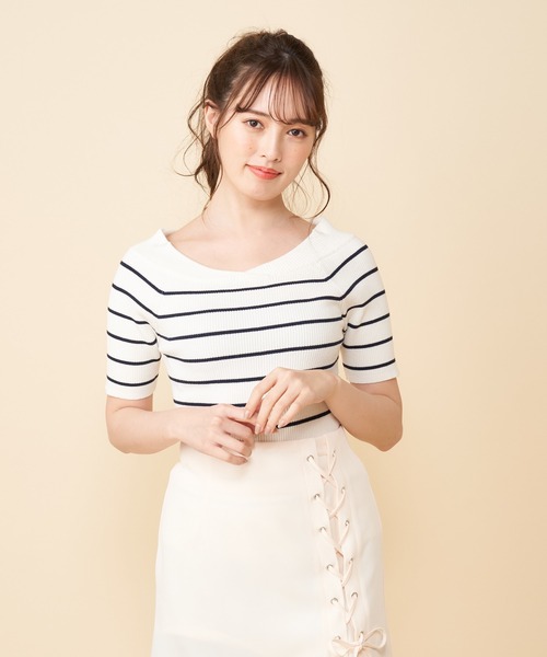 MIIA(ミーア)の「4way半袖ニット(ニット/セーター・レディース・ブラック/パープル/オフホワイト/その他・FREE)」の9枚目の写真