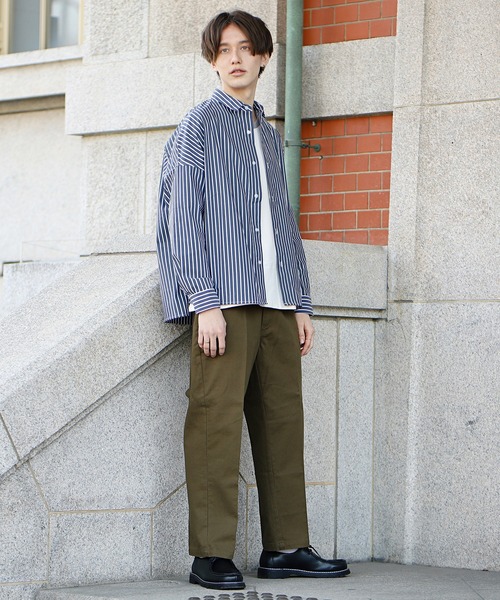 Beauty&Habit(ビューティアンドハビット)の「【Beauty&Habit】ワイドシルエットストライプシャツ(シャツ/ブラウス・メンズ・ネイビー/ブルー・M/L)」の11枚目の写真