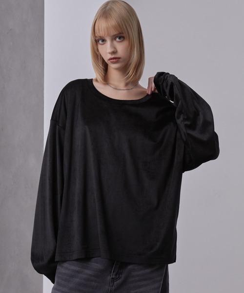 ハイドレープトロミ ディープネック ルーズロンT/ベロア（Tシャツ