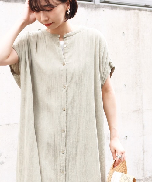 Factor=（ファクターイコール）の「クレープボリュームシャツロングワンピース（シャツワンピース・レディース・ミント/ブラック・FREE）」の19枚目の写真