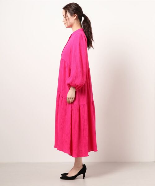 ottilie（オティーリエ）の「コットンガーゼティアードワンピース（ワンピース・レディース・ライトグリーン/ピンク/オフホワイト・FREE）」の4枚目の写真