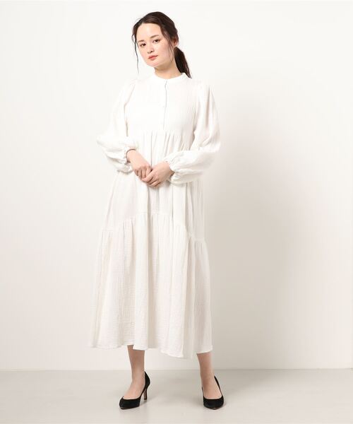 ottilie（オティーリエ）の「コットンガーゼティアードワンピース（ワンピース・レディース・ライトグリーン/ピンク/オフホワイト・FREE）」の8枚目の写真