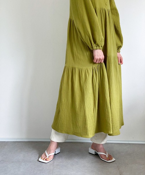 ottilie（オティーリエ）の「コットンガーゼティアードワンピース（ワンピース・レディース・ライトグリーン/ピンク/オフホワイト・FREE）」の19枚目の写真