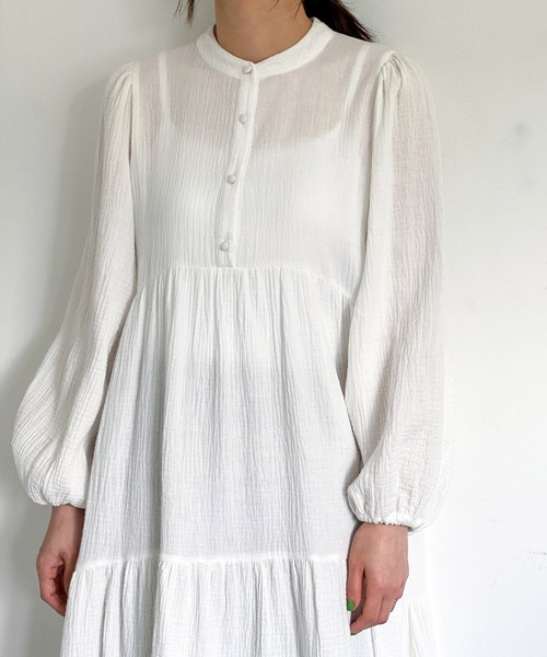 ottilie（オティーリエ）の「コットンガーゼティアードワンピース（ワンピース・レディース・ライトグリーン/ピンク/オフホワイト・FREE）」の11枚目の写真