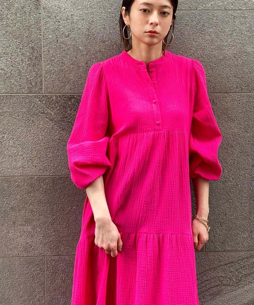 ottilie（オティーリエ）の「コットンガーゼティアードワンピース（ワンピース・レディース・ライトグリーン/ピンク/オフホワイト・FREE）」の17枚目の写真