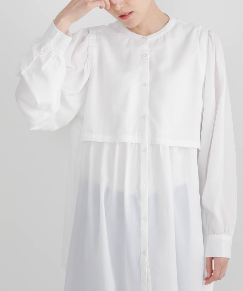 Bou Jeloud（ブージュルード）の「ヨークフラップブラウス（シャツ/ブラウス・レディース・ブラック/オフホワイト/ブルー・FREE）」の9枚目の写真