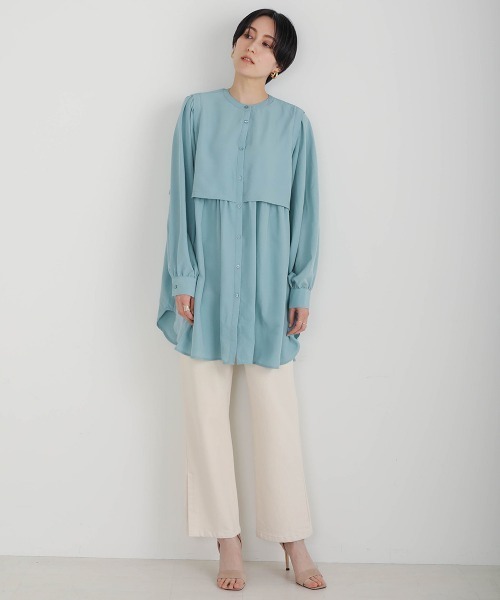 Bou Jeloud（ブージュルード）の「ヨークフラップブラウス（シャツ/ブラウス・レディース・ブラック/オフホワイト/ブルー・FREE）」の16枚目の写真