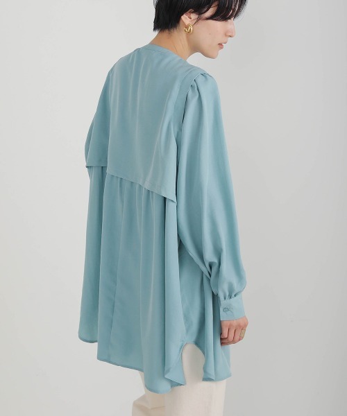 Bou Jeloud（ブージュルード）の「ヨークフラップブラウス（シャツ/ブラウス・レディース・ブラック/オフホワイト/ブルー・FREE）」の17枚目の写真