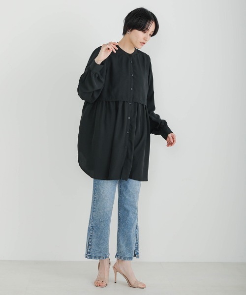 Bou Jeloud（ブージュルード）の「ヨークフラップブラウス（シャツ/ブラウス・レディース・ブラック/オフホワイト/ブルー・FREE）」の10枚目の写真