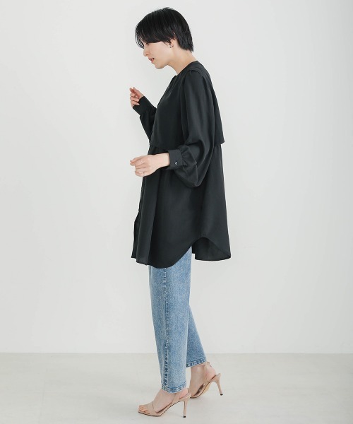 Bou Jeloud（ブージュルード）の「ヨークフラップブラウス（シャツ/ブラウス・レディース・ブラック/オフホワイト/ブルー・FREE）」の15枚目の写真