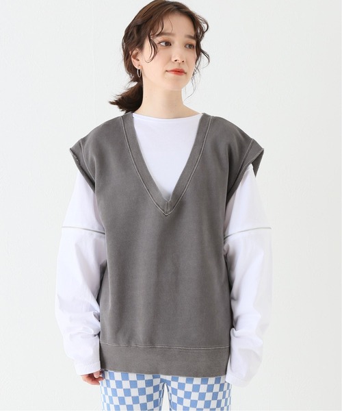 JOINT WORKS（ジョイントワークス）の「J-ウラケベスト（Tシャツ/カットソー・レディース・チャコールグレー/アイボリー・FREE）」の10枚目の写真