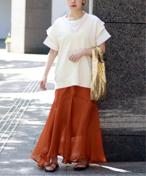 JOINT WORKS（ジョイントワークス）の「J-ウラケベスト（Tシャツ/カットソー・レディース・チャコールグレー/アイボリー・FREE）」の4枚目の写真