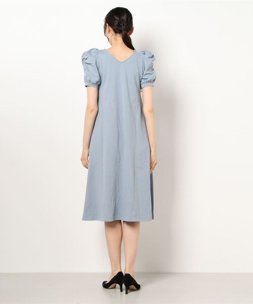 FREE'S MART（フリーズマート）の「【Sシリーズ対応】袖コンシャスカットソーマキシワンピース（ワンピース・レディース・ブラック/ブルー/ホワイト・MEDIUM/SMALL）」の7枚目の写真