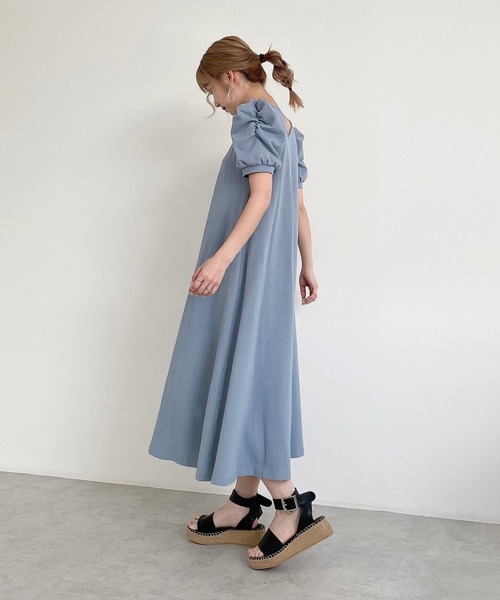 FREE'S MART（フリーズマート）の「【Sシリーズ対応】袖コンシャスカットソーマキシワンピース（ワンピース・レディース・ブラック/ブルー/ホワイト・MEDIUM/SMALL）」の10枚目の写真