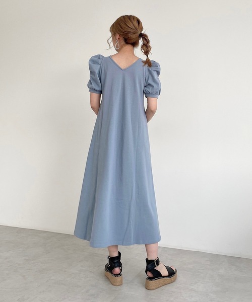 FREE'S MART（フリーズマート）の「【Sシリーズ対応】袖コンシャスカットソーマキシワンピース（ワンピース・レディース・ブラック/ブルー/ホワイト・MEDIUM/SMALL）」の11枚目の写真