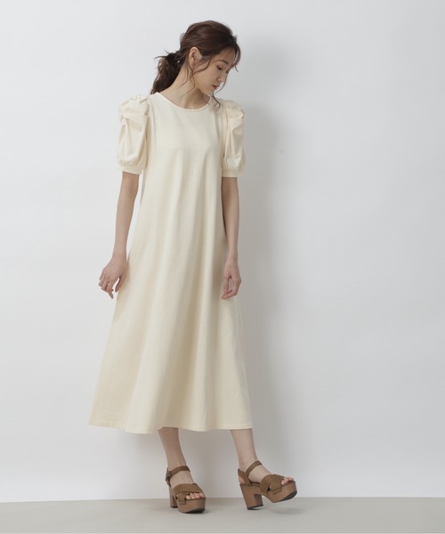 FREE'S MART（フリーズマート）の「【Sシリーズ対応】袖コンシャスカットソーマキシワンピース（ワンピース・レディース・ブラック/ブルー/ホワイト・MEDIUM/SMALL）」の5枚目の写真