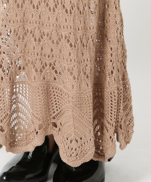 UNRELISH(アンレリッシュ)の「クロシェニットロングスカート(スカート・レディース・モカ・MEDIUM)」の7枚目の写真