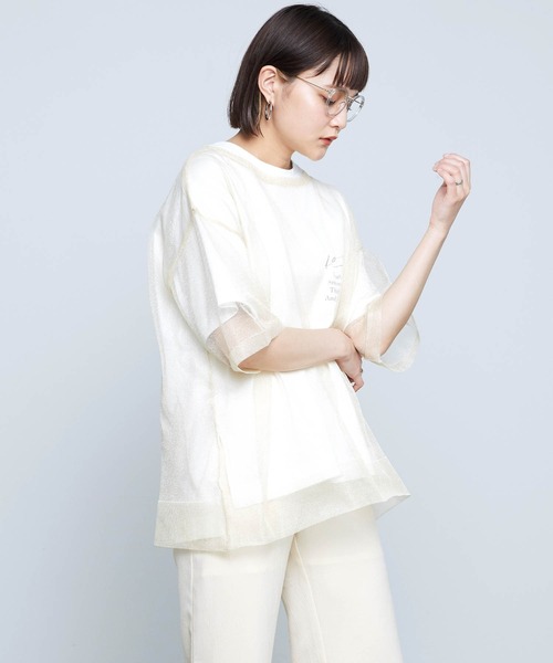 mikke（ミッケ）の「シアーニットプルオーバー（Tシャツ/カットソー・レディース・ブラウン/ピンク/ライトベージュ・FREE）」の10枚目の写真