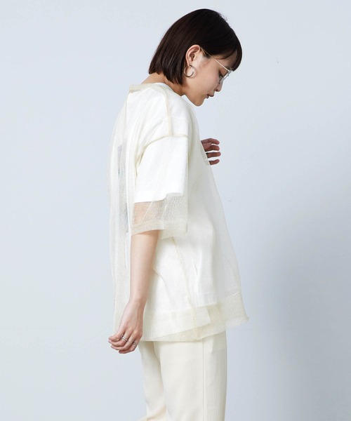 mikke（ミッケ）の「シアーニットプルオーバー（Tシャツ/カットソー・レディース・ブラウン/ピンク/ライトベージュ・FREE）」の12枚目の写真