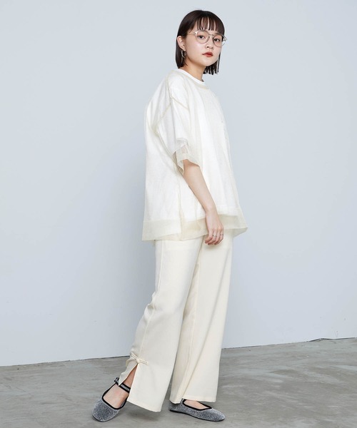 mikke（ミッケ）の「シアーニットプルオーバー（Tシャツ/カットソー・レディース・ブラウン/ピンク/ライトベージュ・FREE）」の13枚目の写真