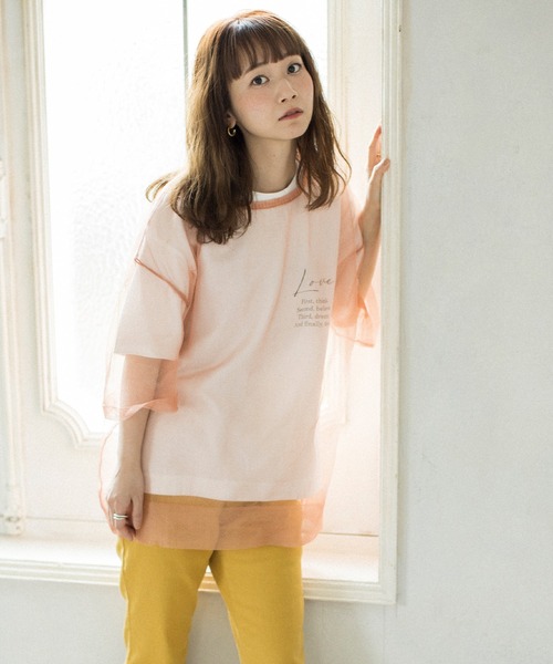 mikke（ミッケ）の「シアーニットプルオーバー（Tシャツ/カットソー・レディース・ブラウン/ピンク/ライトベージュ・FREE）」の19枚目の写真