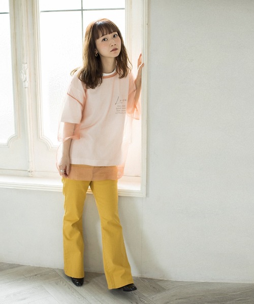 mikke（ミッケ）の「シアーニットプルオーバー（Tシャツ/カットソー・レディース・ブラウン/ピンク/ライトベージュ・FREE）」の21枚目の写真