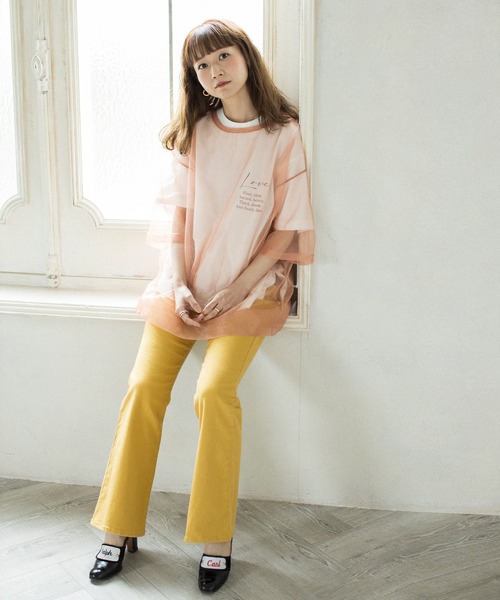 mikke（ミッケ）の「シアーニットプルオーバー（Tシャツ/カットソー・レディース・ブラウン/ピンク/ライトベージュ・FREE）」の22枚目の写真