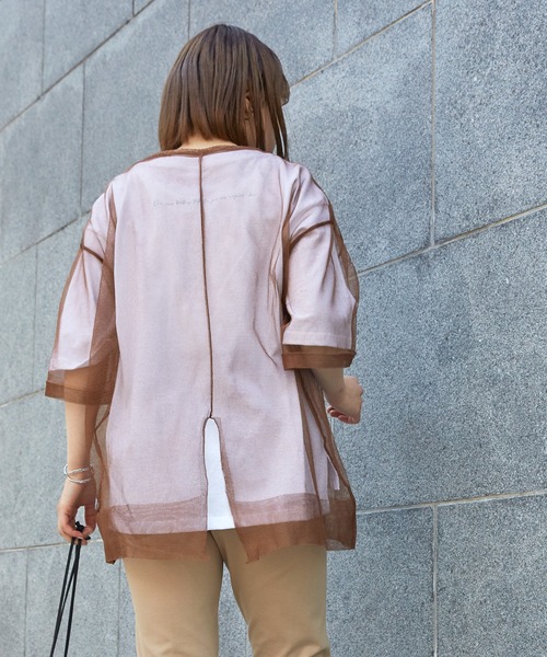 mikke（ミッケ）の「シアーニットプルオーバー（Tシャツ/カットソー・レディース・ブラウン/ピンク/ライトベージュ・FREE）」の6枚目の写真